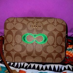 NWT Coach Signature Coated
Canvas Khaki Surplus Mini
Camera Crossbody Bag NEW